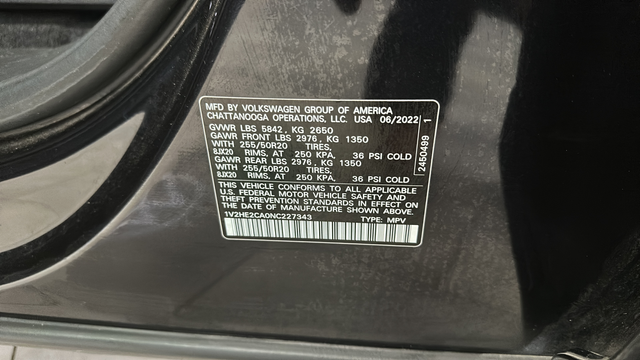 2022 Volkswagen Atlas Cross Sport 3.6L V6 SE w/Technology