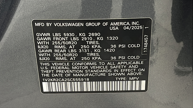 2025 Volkswagen Atlas 2.0T SE w/Technology